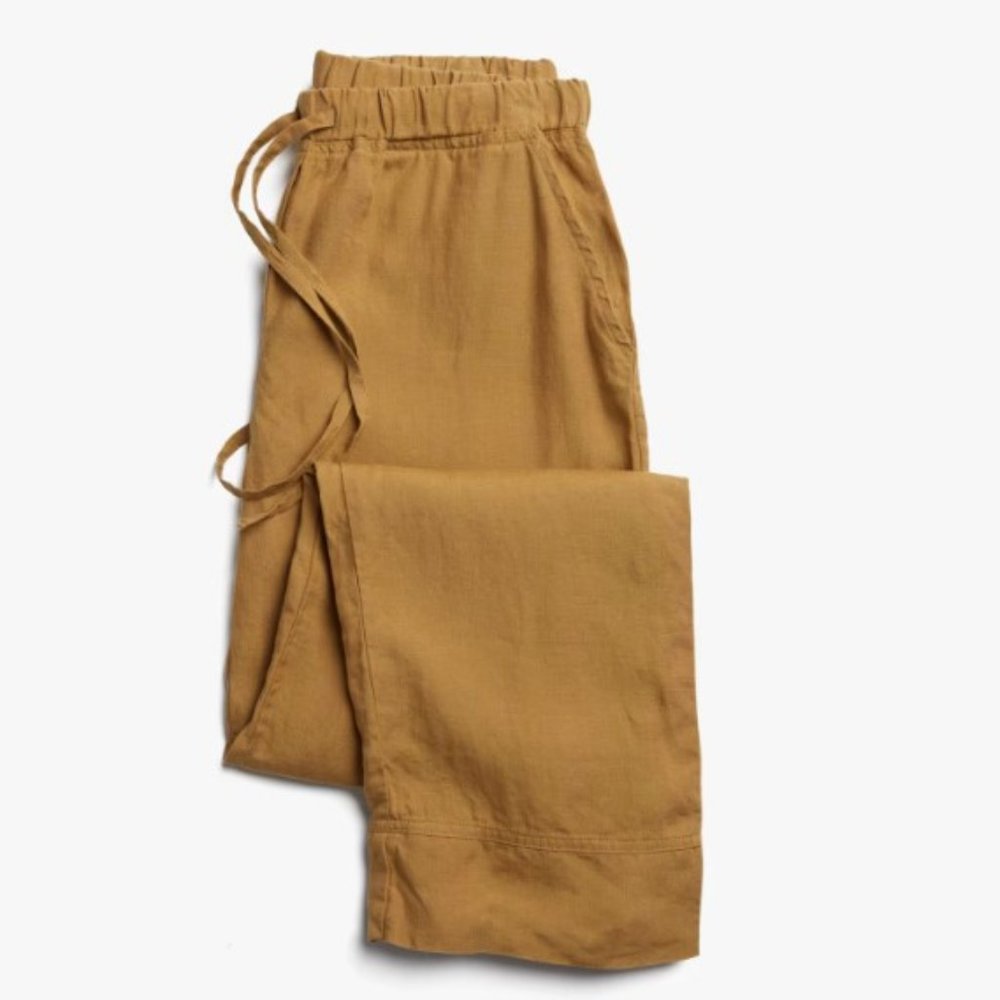 Parachute Linen Sleep Pant. Ochre. Size Large